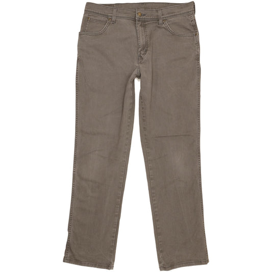 Wrangler Durable Quality Men Grey Straight Regular Stretch Jeans W34 L32