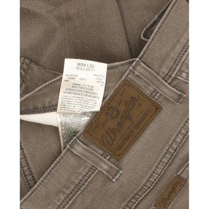 Wrangler Durable Quality Men Grey Straight Regular Stretch Jeans W34 L32