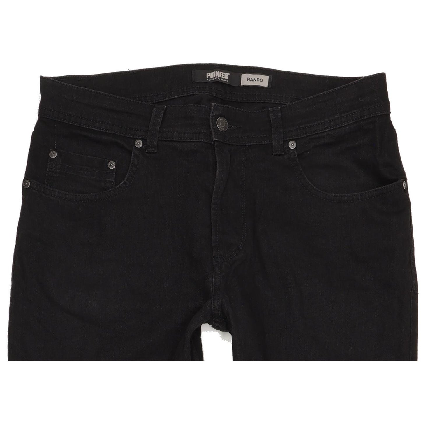 Pioneer Rando Men Black Straight Regular Stretch Jeans W33 L30