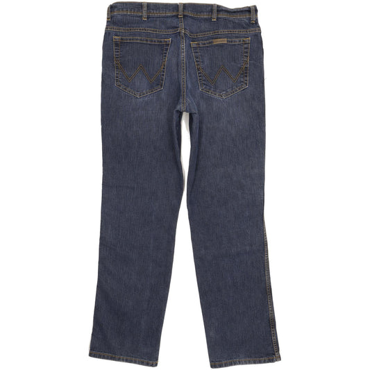 Wrangler Men Blue Straight Regular Stretch Jeans W36 L32
