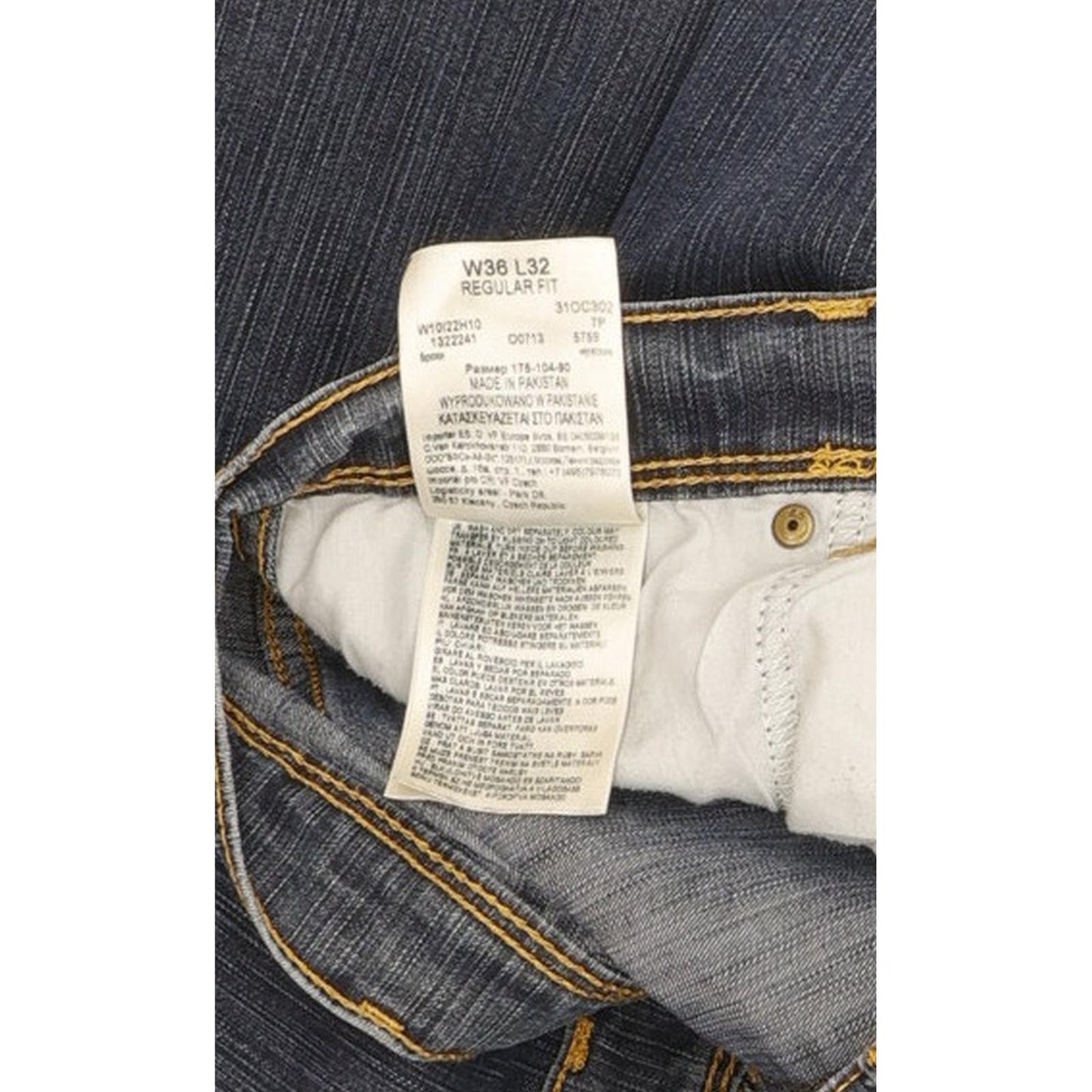 Wrangler Men Blue Straight Regular Stretch Jeans W36 L32