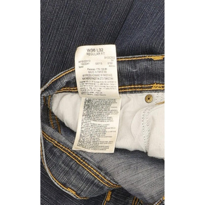 Wrangler Men Blue Straight Regular Stretch Jeans W36 L32