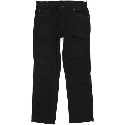 Wrangler Durable Quality Men Black Straight Regular Stretch Jeans W36 L32