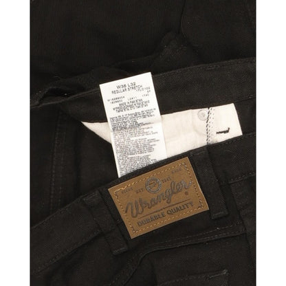 Wrangler Durable Quality Men Black Straight Regular Stretch Jeans W36 L32