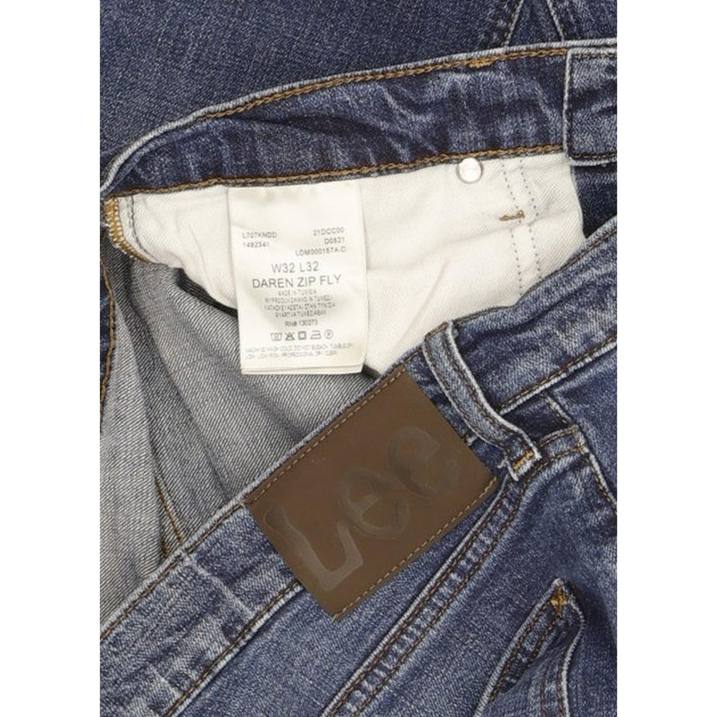 Lee Daren Men Blue Straight Slim Stretch Jeans W32 L32