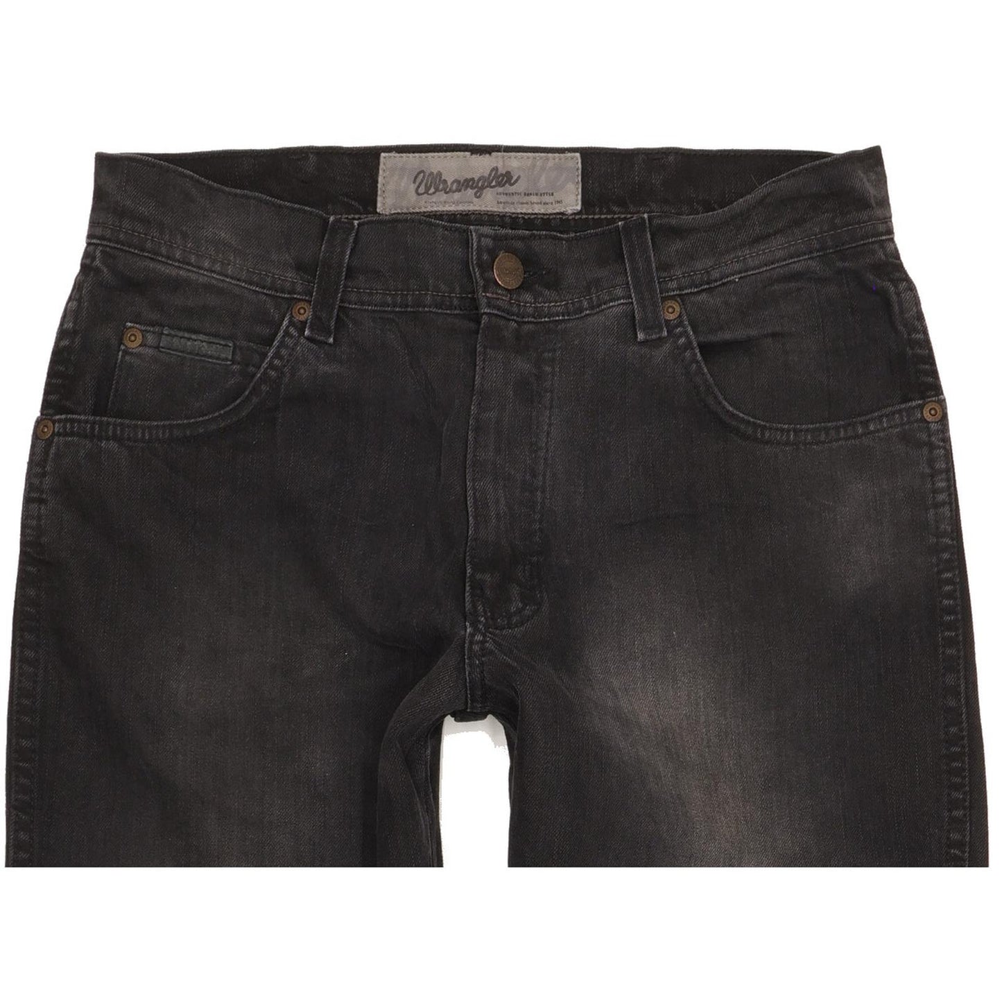 Wrangler Texas Men Black Straight Regular Stretch Jeans W32 L32
