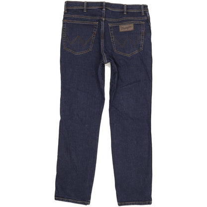 Wrangler Texas Men Blue Straight Slim Stretch Jeans W35 L32