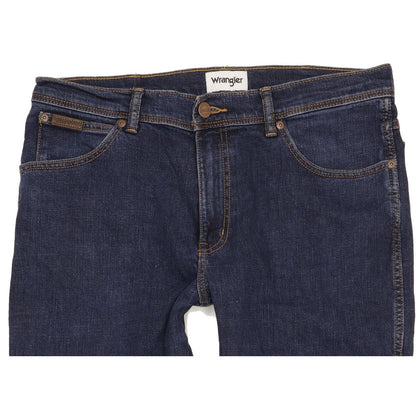 Wrangler Texas Men Blue Straight Slim Stretch Jeans W35 L32