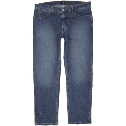 Lee Men Blue Straight Regular Stretch Jeans W38 L32
