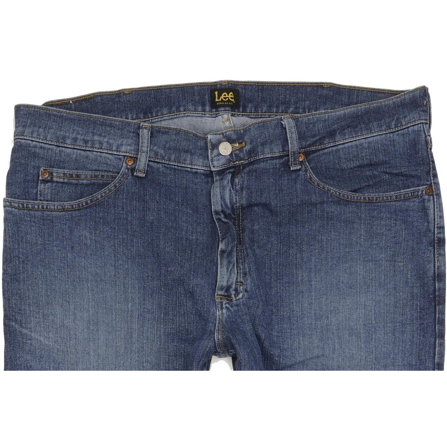 Lee Men Blue Straight Regular Stretch Jeans W38 L32