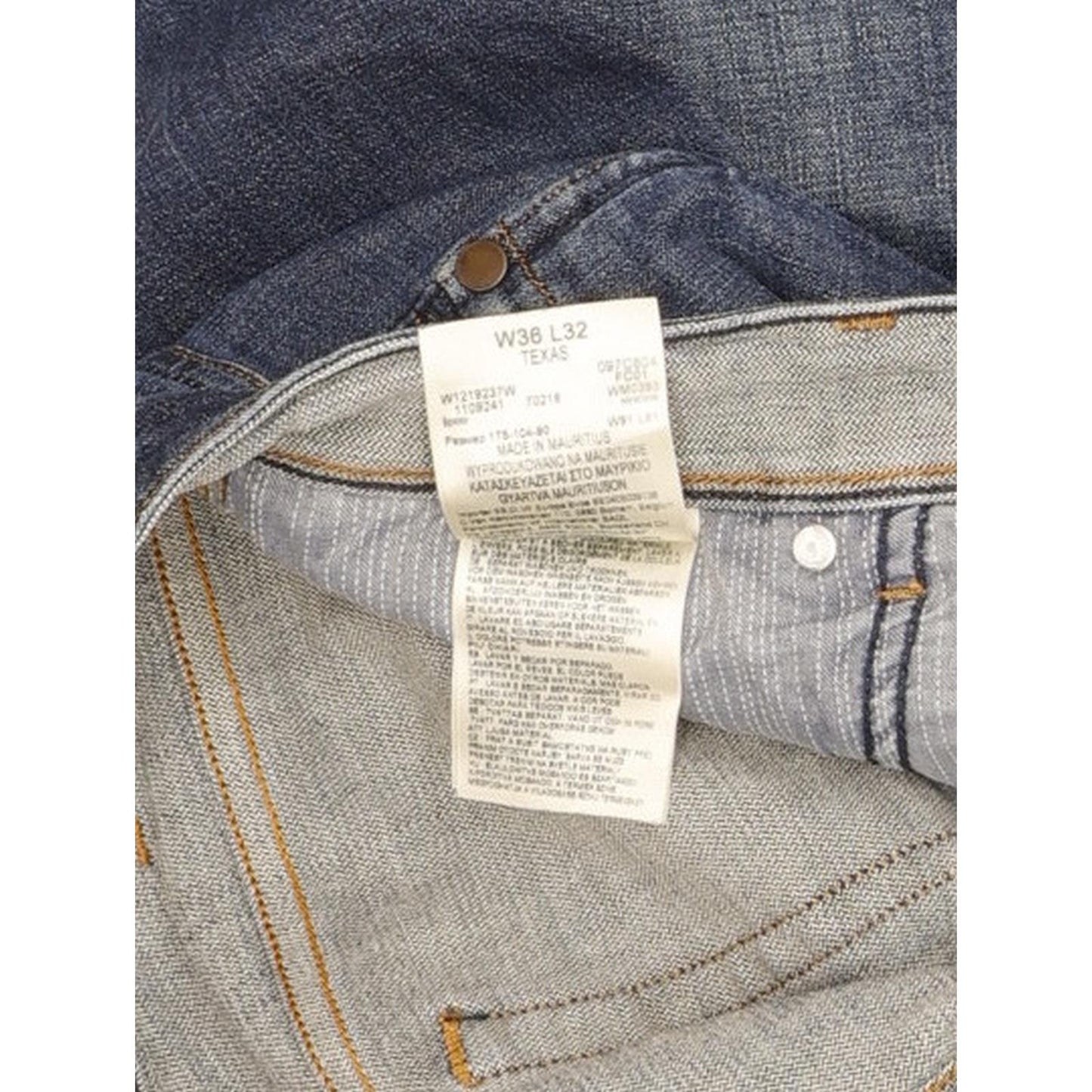 Wrangler Texas Men Blue Straight Regular Stretch Jeans W36 L30