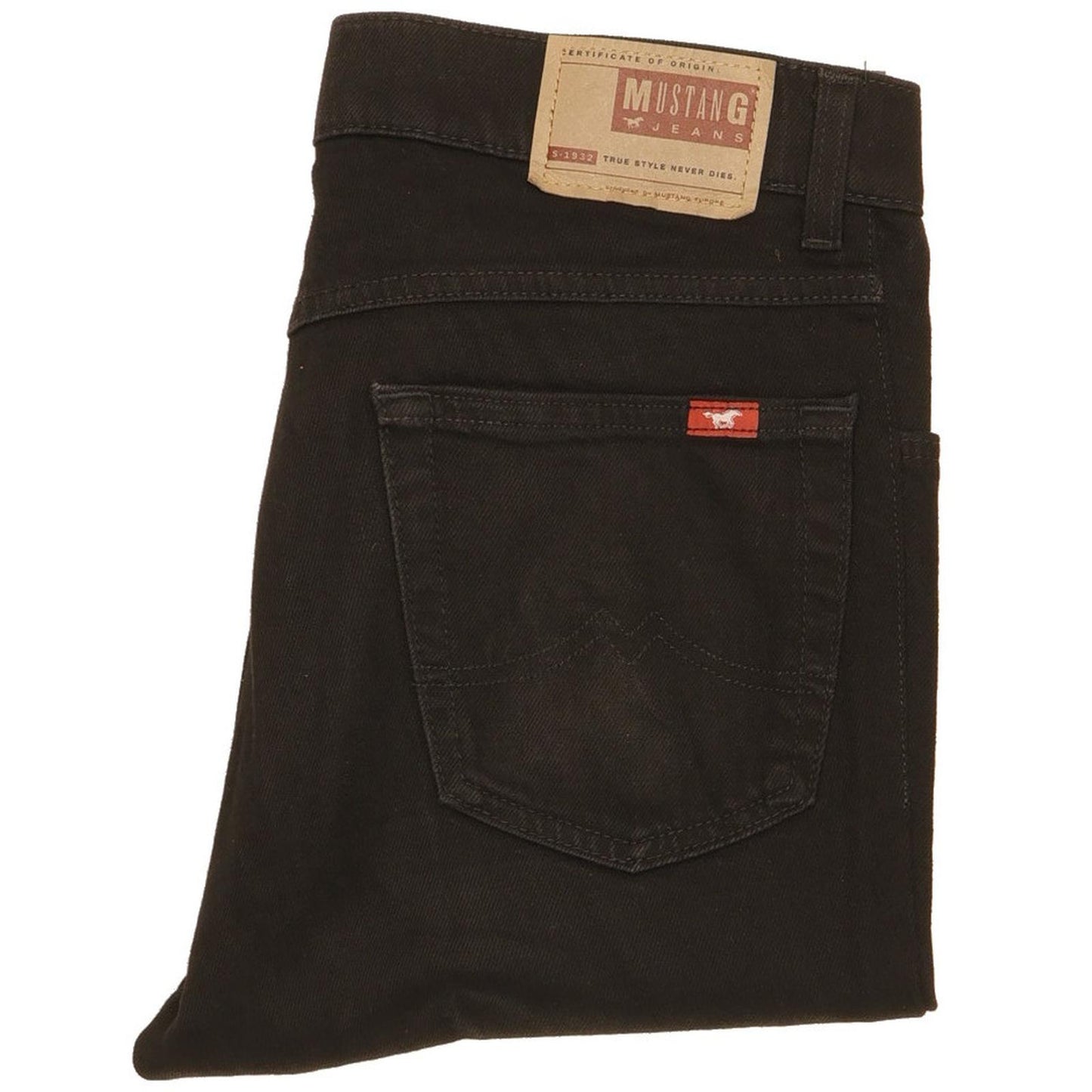 Mustang Men Black Straight Regular Stretch Jeans W30 L29