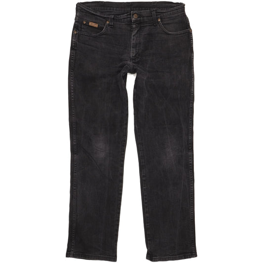 Wrangler Texas Men Black Straight Regular Stretch Jeans W34 L31