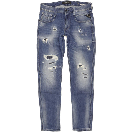 Replay Anbass Men Blue Skinny Slim Stretch Jeans W30 L31