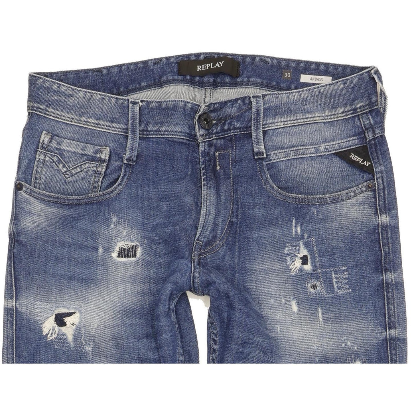 Replay Anbass Men Blue Skinny Slim Stretch Jeans W30 L31