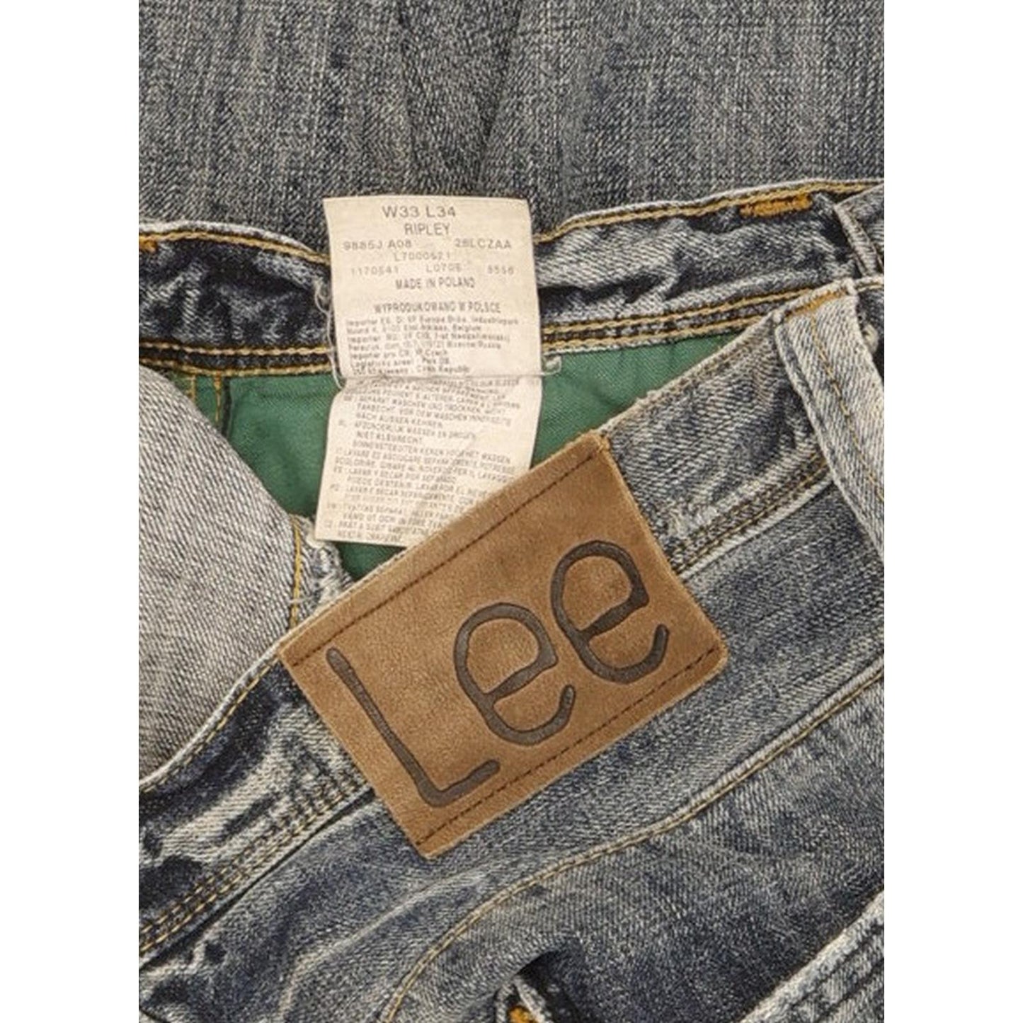 Lee Ripley Men Blue Straight Regular Jeans W33 L34