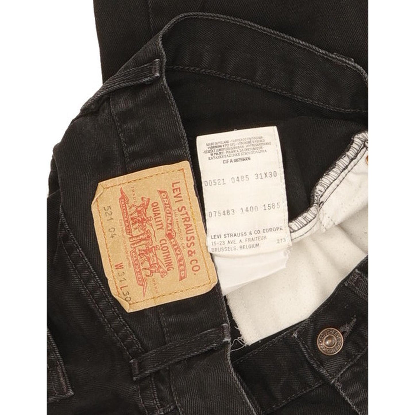Levi's 521 Men Black Straight Regular Jeans W31 L30