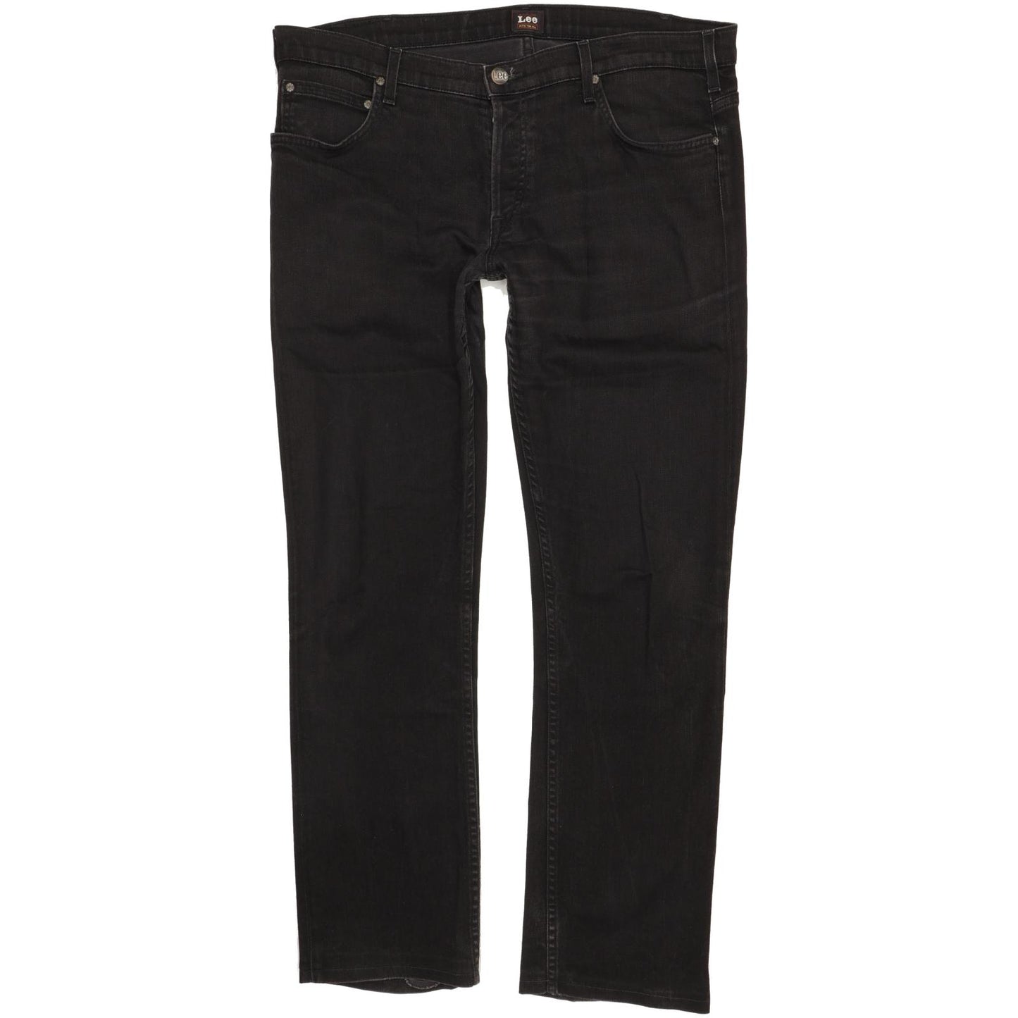 Lee Powell Men Black Straight Slim Stretch Jeans W38 L32