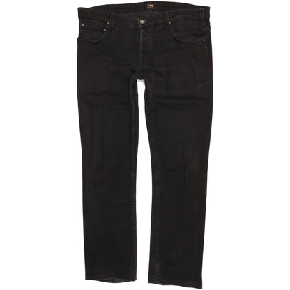 Lee Powell Men Black Straight Slim Stretch Jeans W38 L32