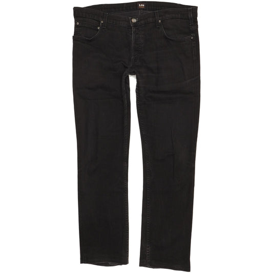 Lee Powell Men Black Straight Slim Stretch Jeans W38 L32