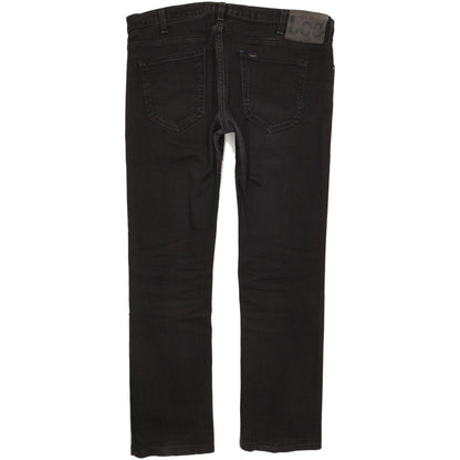 Lee Powell Men Black Straight Slim Stretch Jeans W38 L32