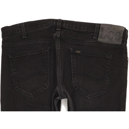 Lee Powell Men Black Straight Slim Stretch Jeans W38 L32