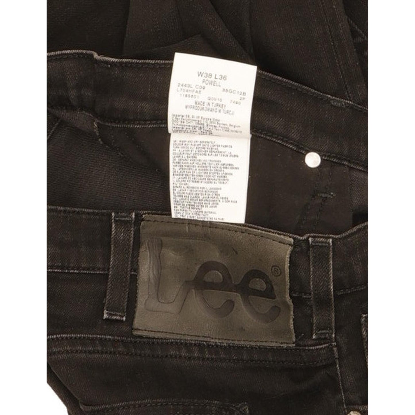 Lee Powell Men Black Straight Slim Stretch Jeans W38 L32