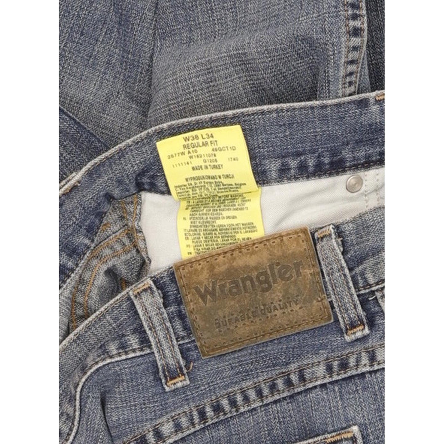 Wrangler Durable Quality Men Blue Straight Regular Jeans W38 L34