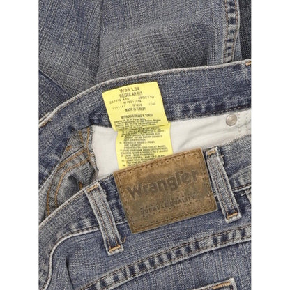 Wrangler Durable Quality Men Blue Straight Regular Jeans W38 L34