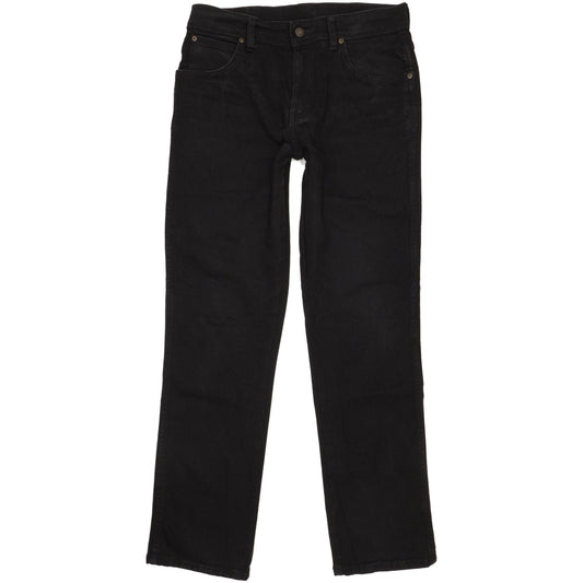 Wrangler Durable Quality Men Black Straight Regular Stretch Jeans W33 L32