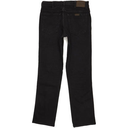 Wrangler Durable Quality Men Black Straight Regular Stretch Jeans W33 L32