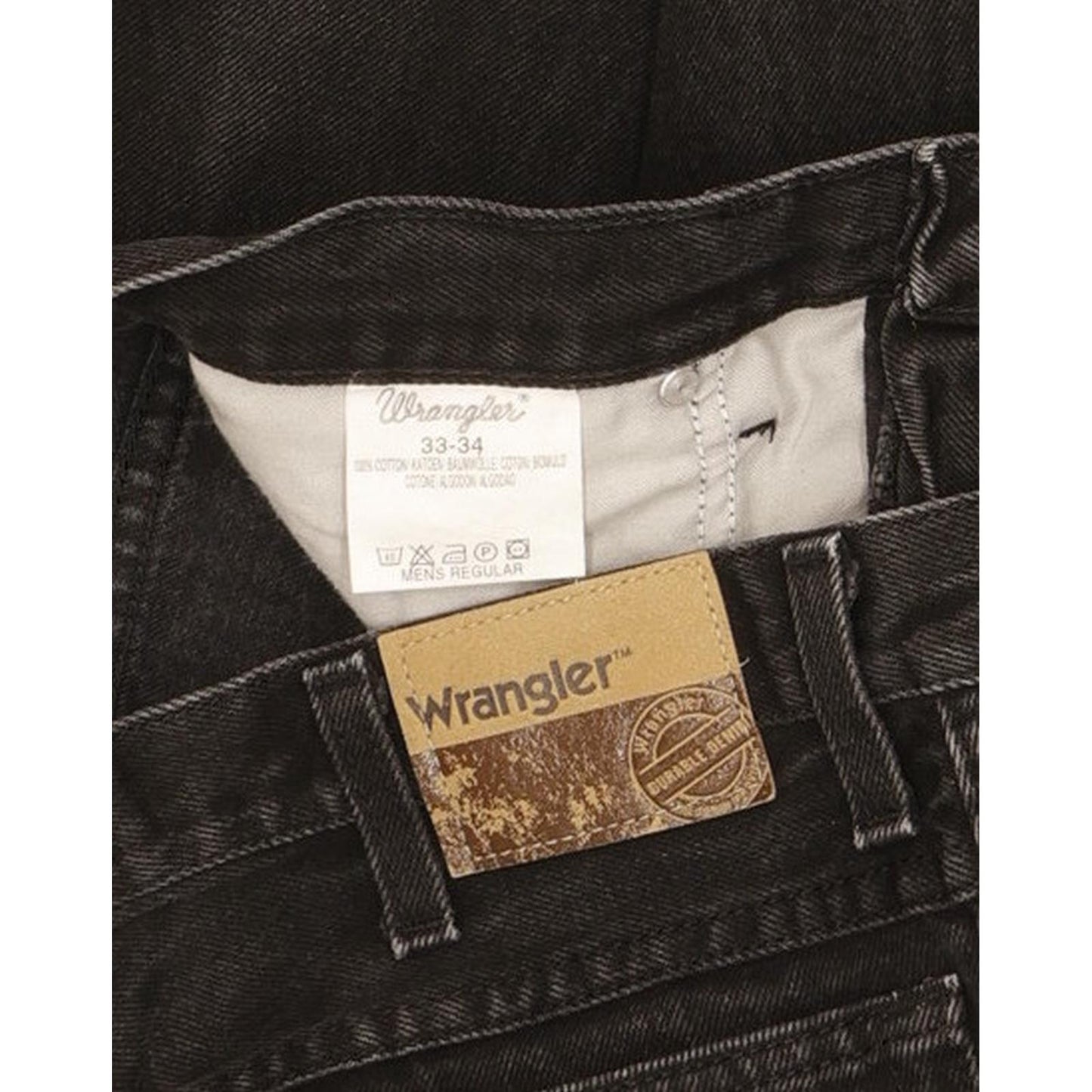 Wrangler Men Black Straight Regular Jeans W33 L33