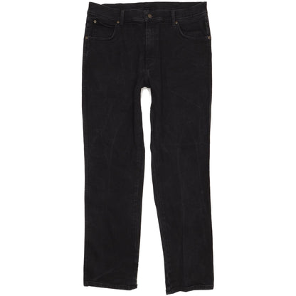 Wrangler Men Black Straight Regular Stretch Jeans W36 L32