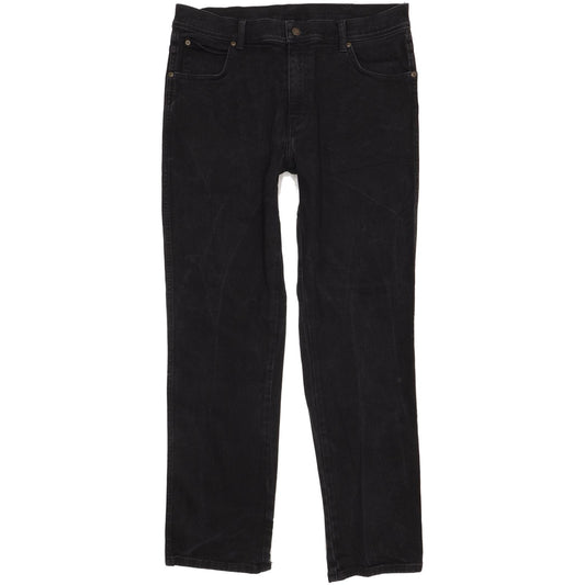 Wrangler Men Black Straight Regular Stretch Jeans W36 L32