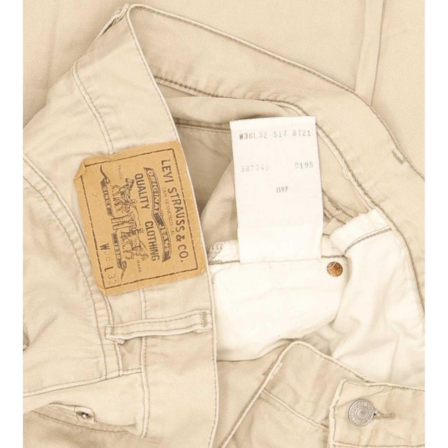 Levi's 517 Men Beige Straight Regular Jeans W35 L32