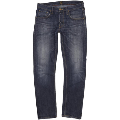Lee Men Blue Straight Regular Stretch Jeans W32 L32