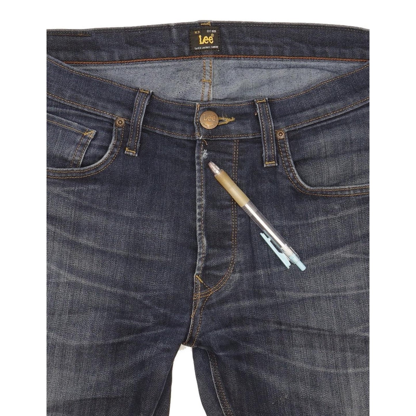 Lee Men Blue Straight Regular Stretch Jeans W32 L32