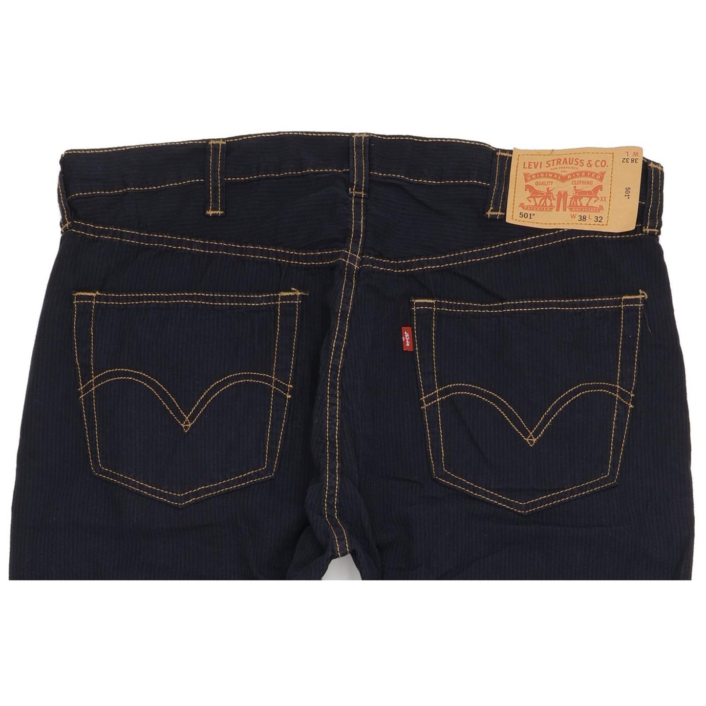 Levi's 501 Men Navy Straight Regular Trousers W38 L32