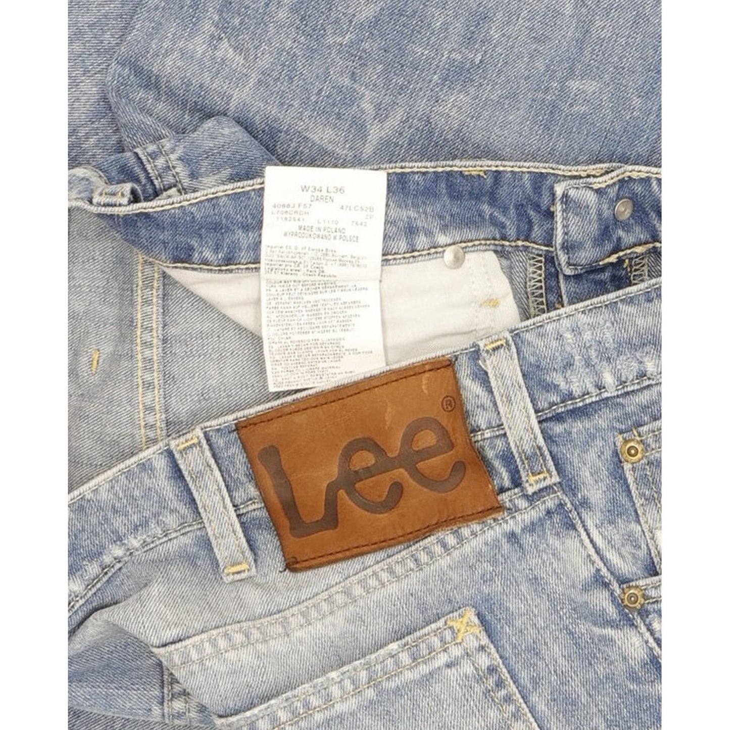 Lee Daren Men Blue Straight Slim Jeans W34 L32