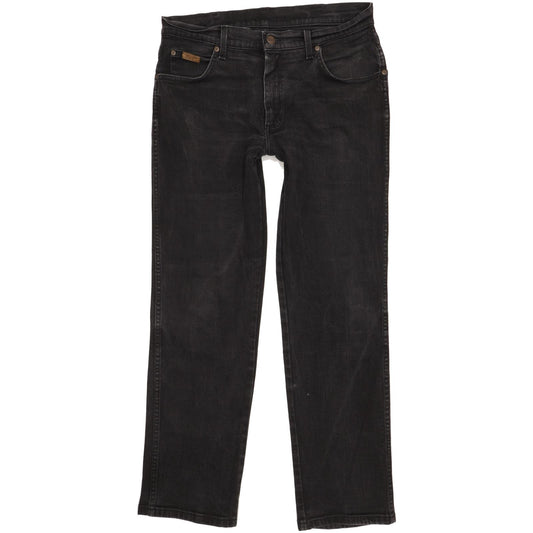 Wrangler Texas Men Black Straight Regular Stretch Jeans W33 L31