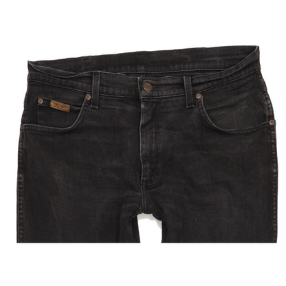 Wrangler Texas Men Black Straight Regular Stretch Jeans W33 L31