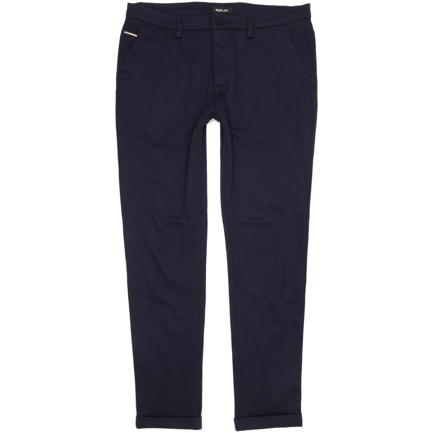 Replay Navy Skinny Slim Stretch Trousers High Waisted W34 L32