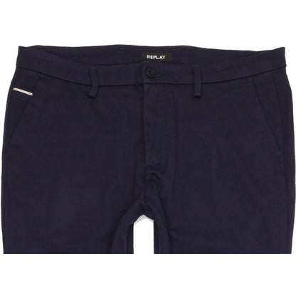 Replay Navy Skinny Slim Stretch Trousers High Waisted W34 L32