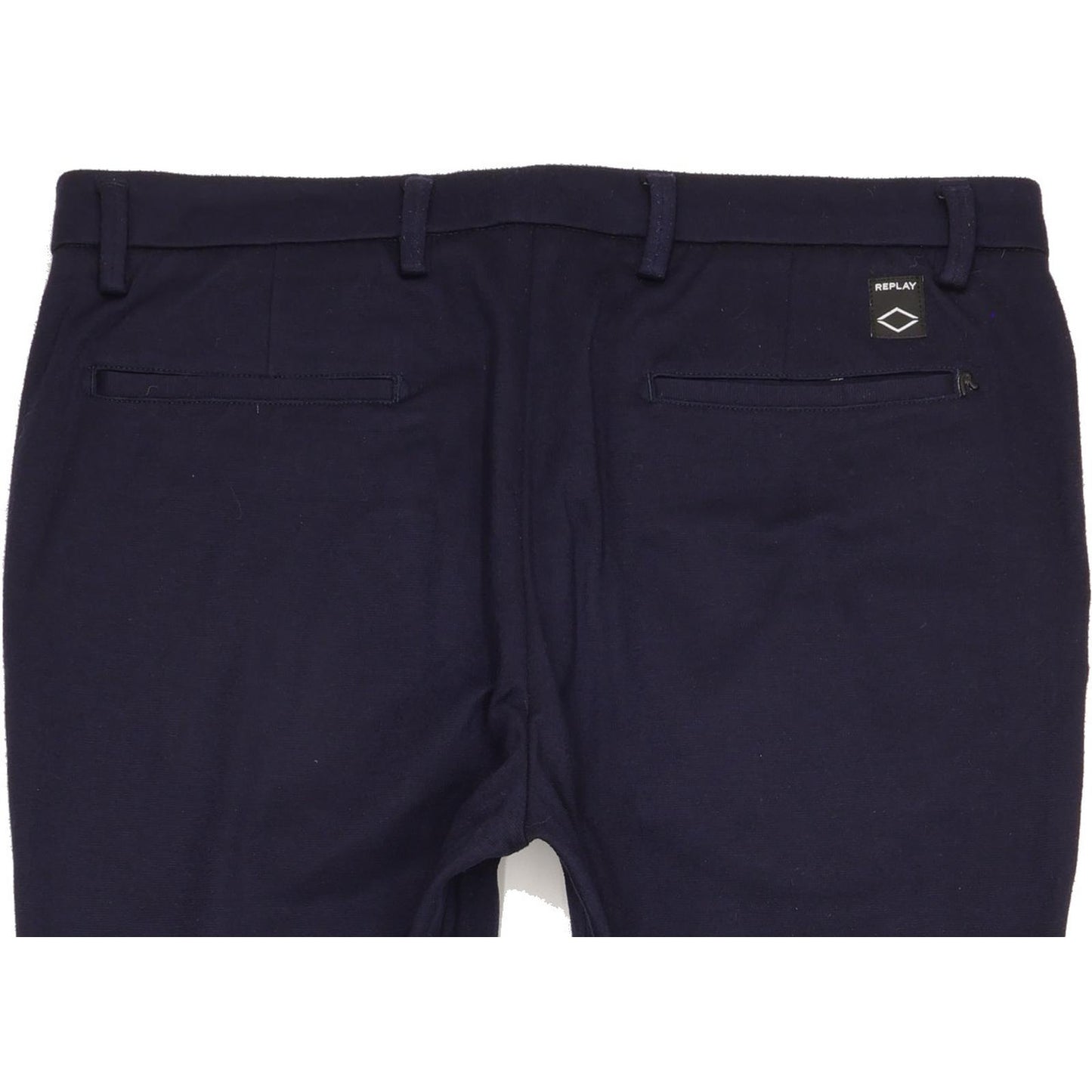Replay Navy Skinny Slim Stretch Trousers High Waisted W34 L32