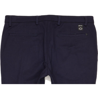 Replay Navy Skinny Slim Stretch Trousers High Waisted W34 L32