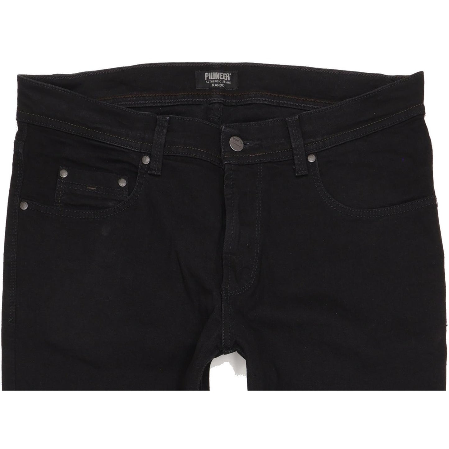 Pioneer Rando Men Black Straight Regular Stretch Jeans W34 L32