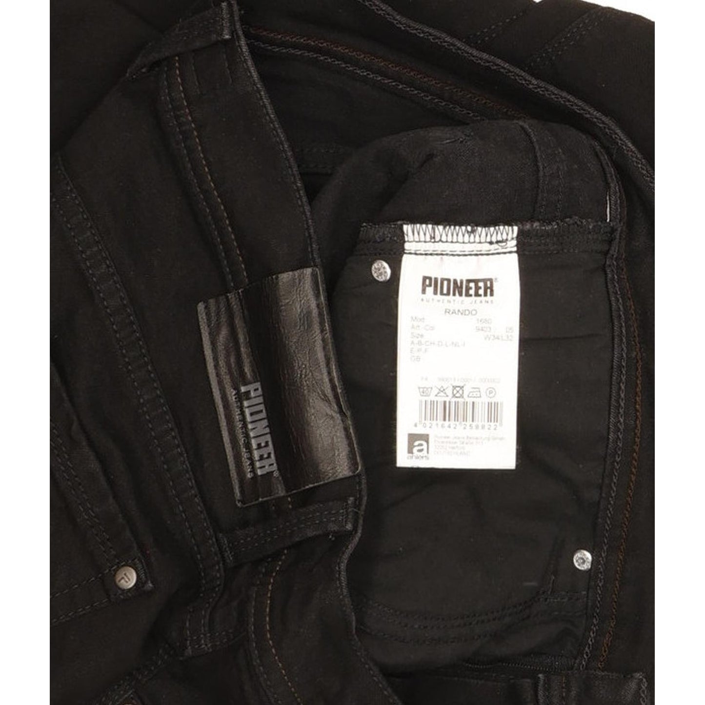 Pioneer Rando Men Black Straight Regular Stretch Jeans W34 L32