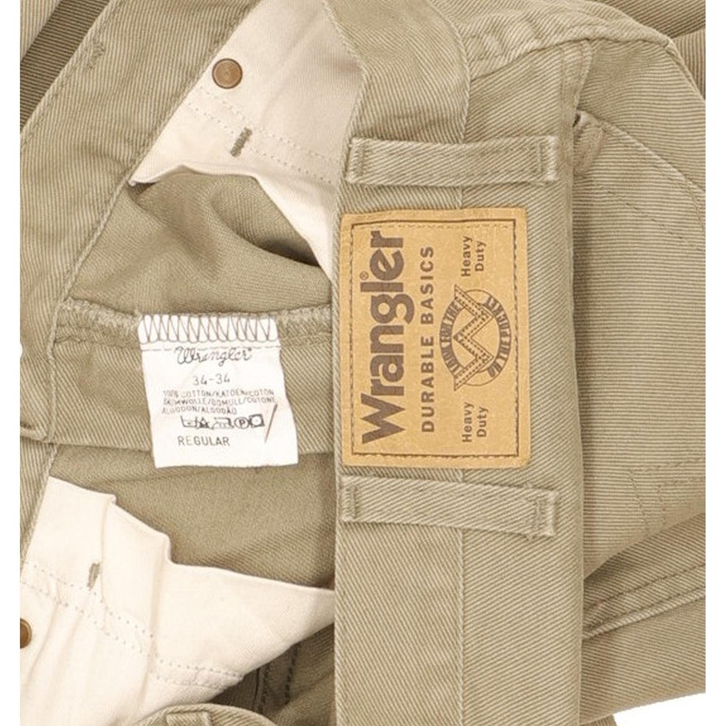 Wrangler Men Khaki Straight Regular Jeans W34 L34