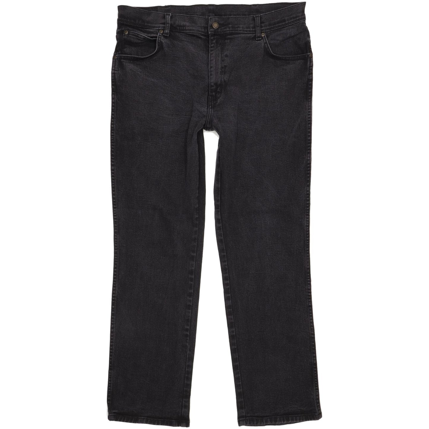Wrangler Durable Quality Men Black Straight Regular Stretch Jeans W38 L32