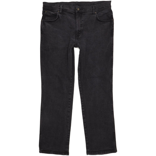 Wrangler Durable Quality Men Black Straight Regular Stretch Jeans W38 L32